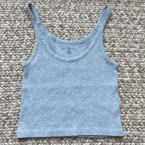 Grey ribbed tank top (Brandy Melville)